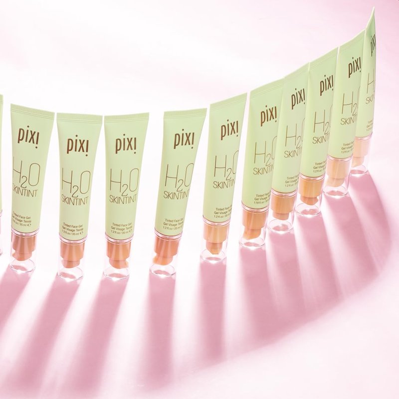 Pixi H2O SkinTint | Tinted Face Gel Moisturizer | Lightweight Hydrating Coverage with Hyaluronic Acid | Evens Skin Tone & Reduces Redness | Oil-Free Dewy Finish | Honey | 1.2 fl oz