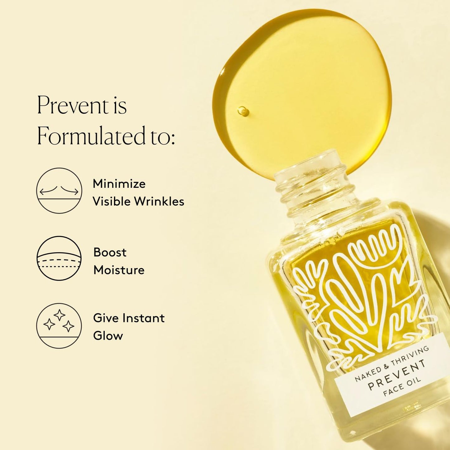 Naked & Thriving Anti-Aging Facial Oil - Vegan, Naturally-Derived Skin Care | 1.18 oz (35 mL)