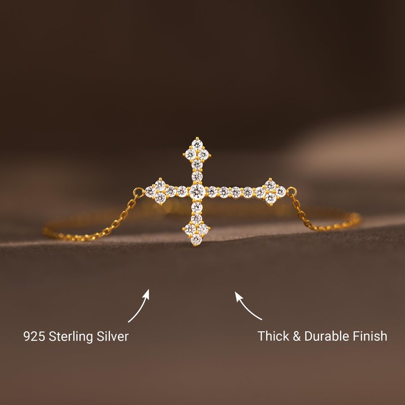 STORYJEWELLERY Daughter Christmas Gifts, Sterling Silver Cross Bracelets, Birthday Gifts for Daughters, Daughter Bracelet, Xmas Presents for Daughters