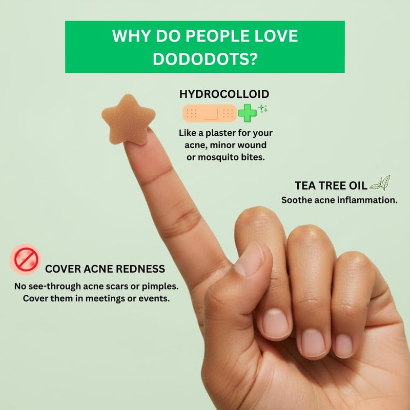 Dododots Pimple Patches for face - Cute Acne Hydrocolloid Patch, Pimple Patches for Zit, Spot and Blemish Treatment, Bundles (Stars (3 Shades))