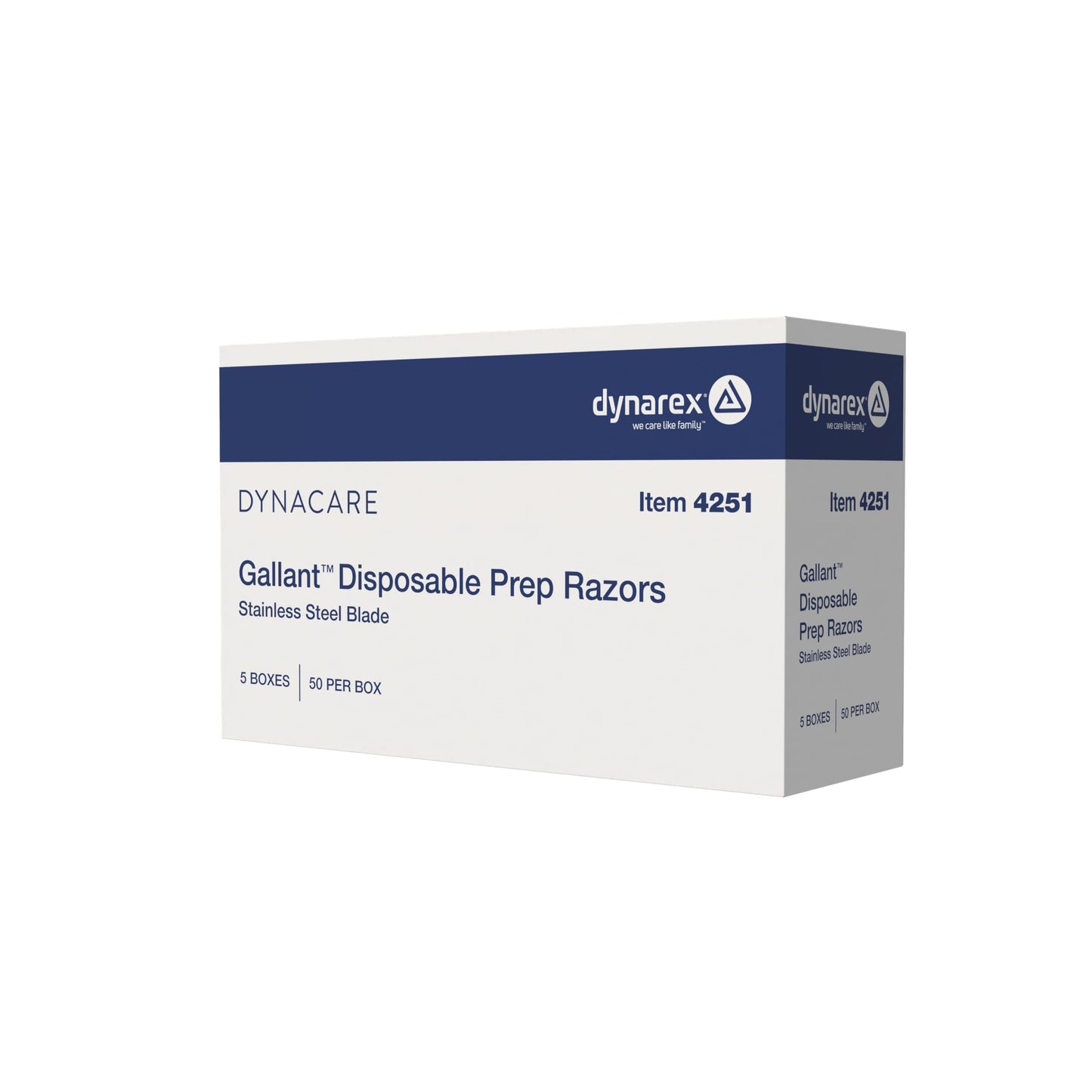 Dynarex Gallant Disposable Prep Razors, Used before ECG and other Procedures, Disposable Razors with Open Design, Ergonomic Surgical Prep Razors, 1 Box of 50 Razors