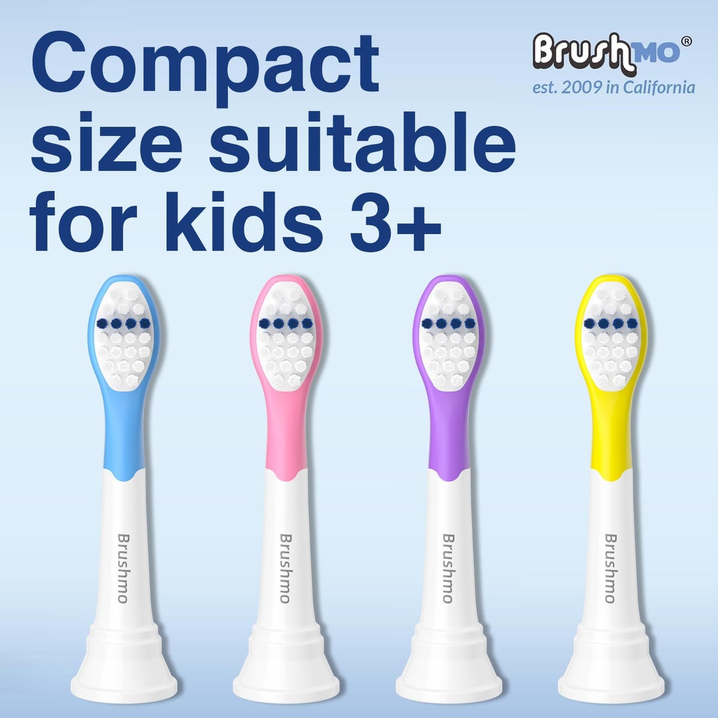 Kids Replacement Toothbrush Heads - Ultra-Soft Dupont Bristles | Compatible with Philips Sonicare HX6032 & HX6042, 8-Pack, Multi-Color