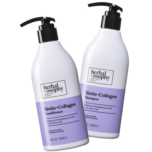 Herbalosophy Purple Shampoo & Conditioner Set for Blonde Gray Hair, Eliminates Brassy and Yellow Tones, Infused with Cocos Nucifera Oil, Free of Sulfate, Parabens and Gluten, 2 x 16.9 Fl Oz