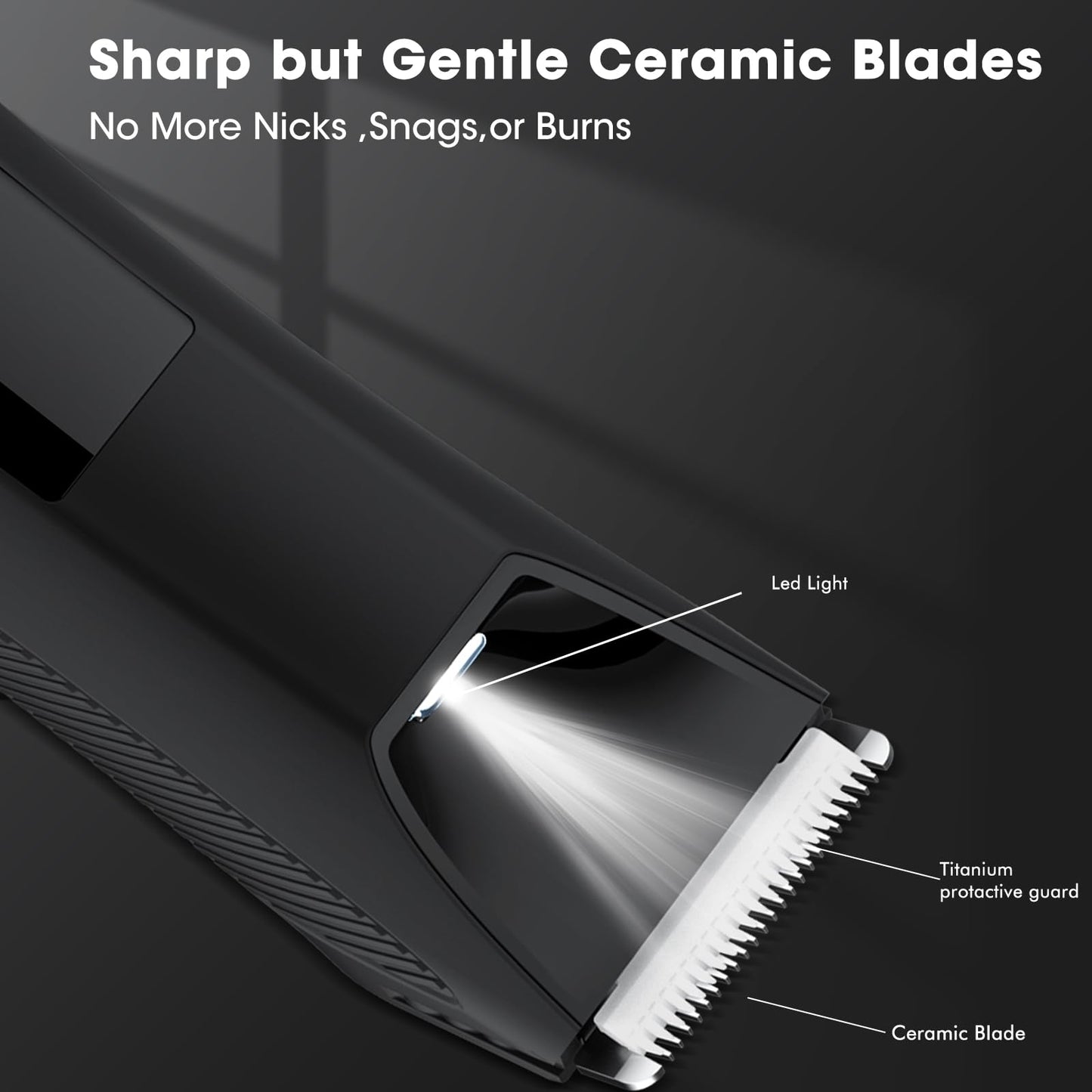 Zesuti 2-in-1 Manscape Trimmer for Men,Body & Groin Hair Trimmers for Men,Bikini Trimmer Women- Wet/Dry Electric Razors for Smooth No-Nick Shaving,IPX7 Waterproof Ball Shaver,LED Display,Black