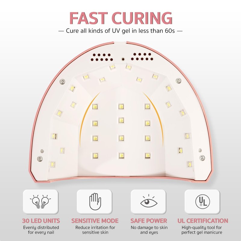 GAOY Fast Curing Lamp Professional Salon-Graded UV LED Curing Light with Powerful 30 LED Beads and Automatic Infrared Sensor 3 Timers for Gel Nail Polish Acrylic Gel Nail Dryer