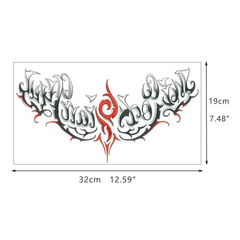 GLARYYEARS Words Temporary Tattoo for Adults, 6-Pack Large Realistic Back Chest Tattoos Stickers, Long-lasting Wings Quotes Inspirational Words Fake Tattoos, Makeup for Men Women Body Tramp Stamp