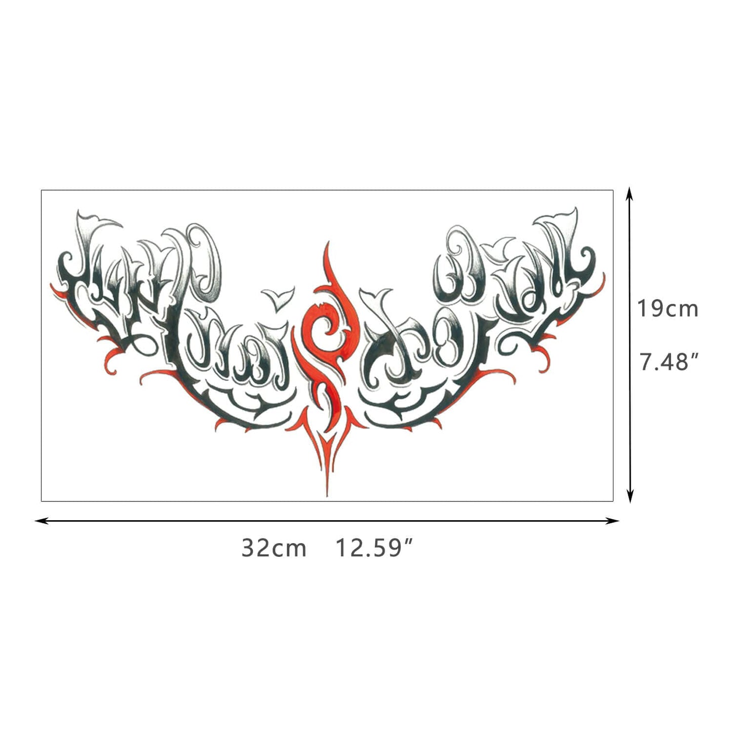 GLARYYEARS Words Temporary Tattoo for Adults, 6-Pack Large Realistic Back Chest Tattoos Stickers, Long-lasting Wings Quotes Inspirational Words Fake Tattoos, Makeup for Men Women Body Tramp Stamp