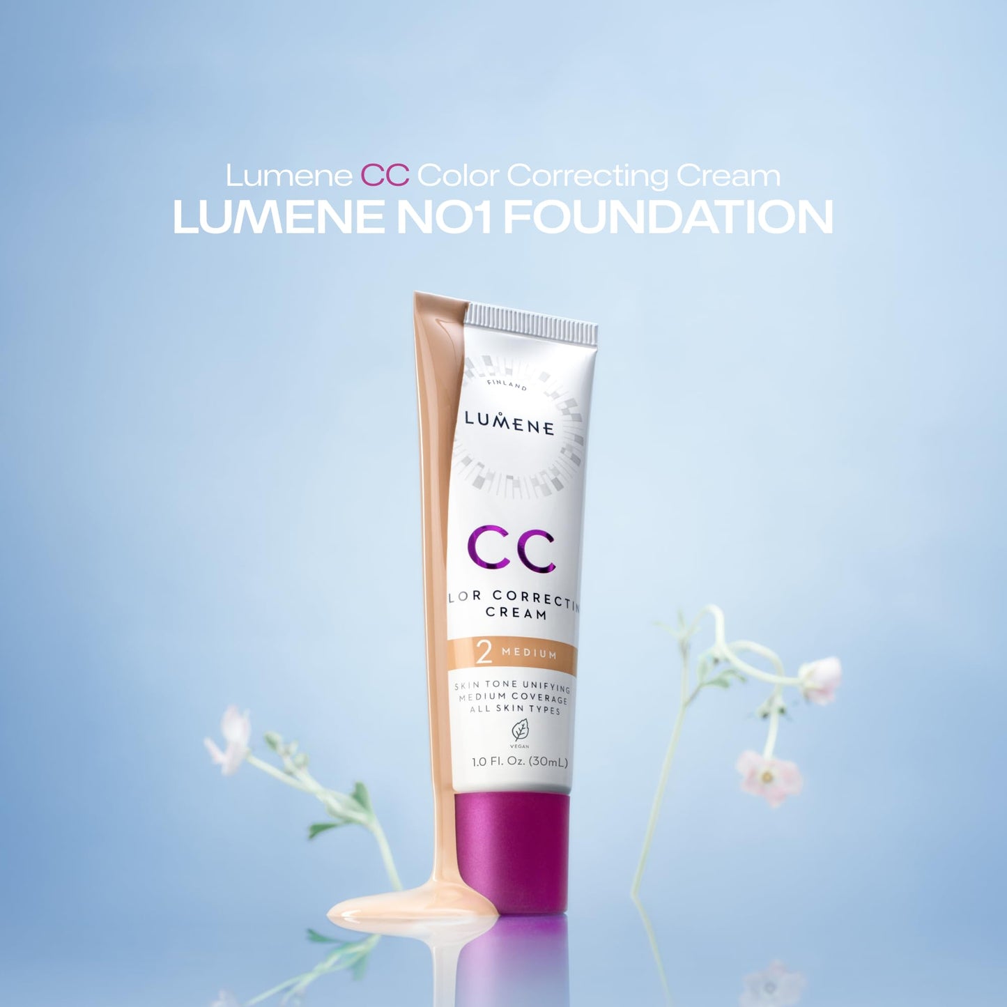 Lumene CC Color Correcting Cream Vegan Foundation 1 fl oz - 4 Tan