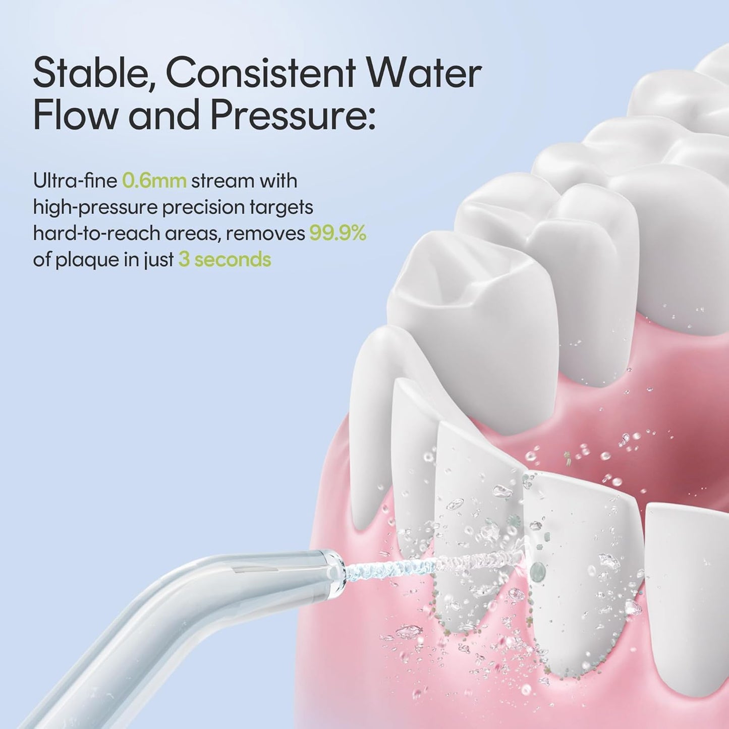bixdo Water Flosser Portable for Travel - Mini Water Flosser with 3 Modes, IPX7 Waterproof, 360° Nozzles, Cordless Water Dental Flosser for Teeth Cleaning Flossing for Adults, Braces & Sensitive Gums