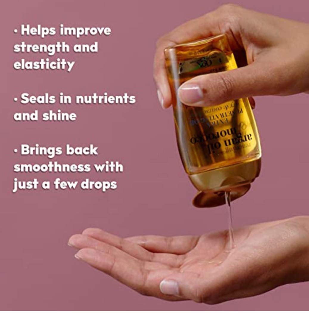 OGX Extra Strength Renewing + Argan Oil of Morocco Penetrating Hair Treatment Deep Moisturizing Serum for Dry Damaged & Coarse Paraben-Free Sulfated-Surfactants Free 3.3 fl oz