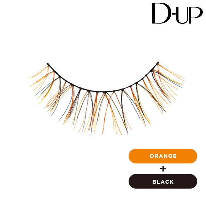 D-UP Natural Look False Eyelashes, False Lashes for Nature Look/Bold Eye Look, Japanese Natural Looking Fake Eyelashes A Day Long Lasting Wear, Lightweight & Reusable, 2 Pairs, Color Lash 02 Orange