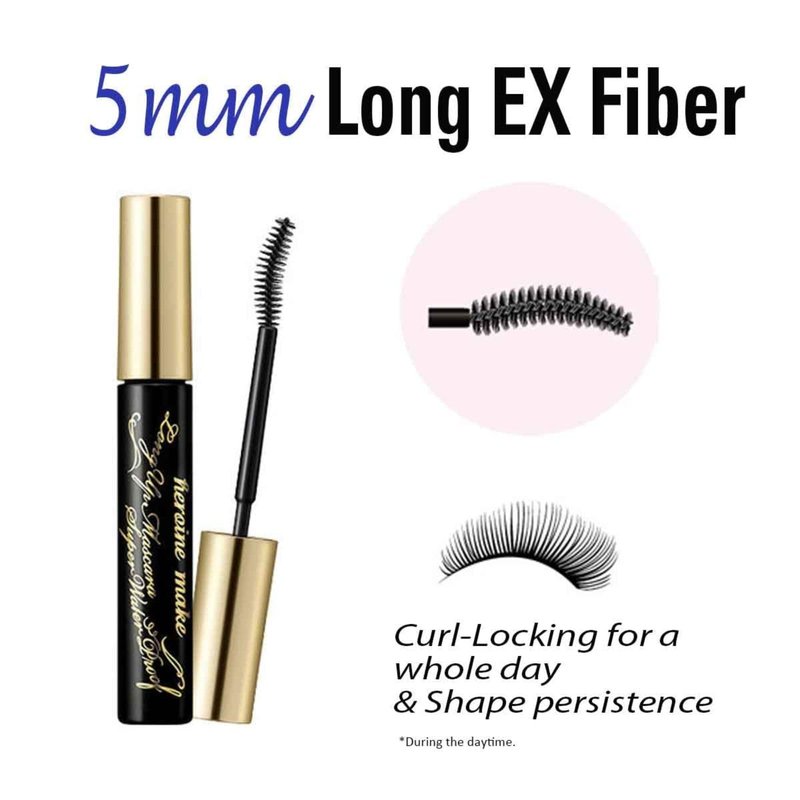 Heroine Make by KissMe Long & Curl Mascara + Eye Makeup Remover | Waterproof & Gentle Makeup Remover Liquid | Black Mascara with Volumizing, Curling Formula | Japanese Makeup
