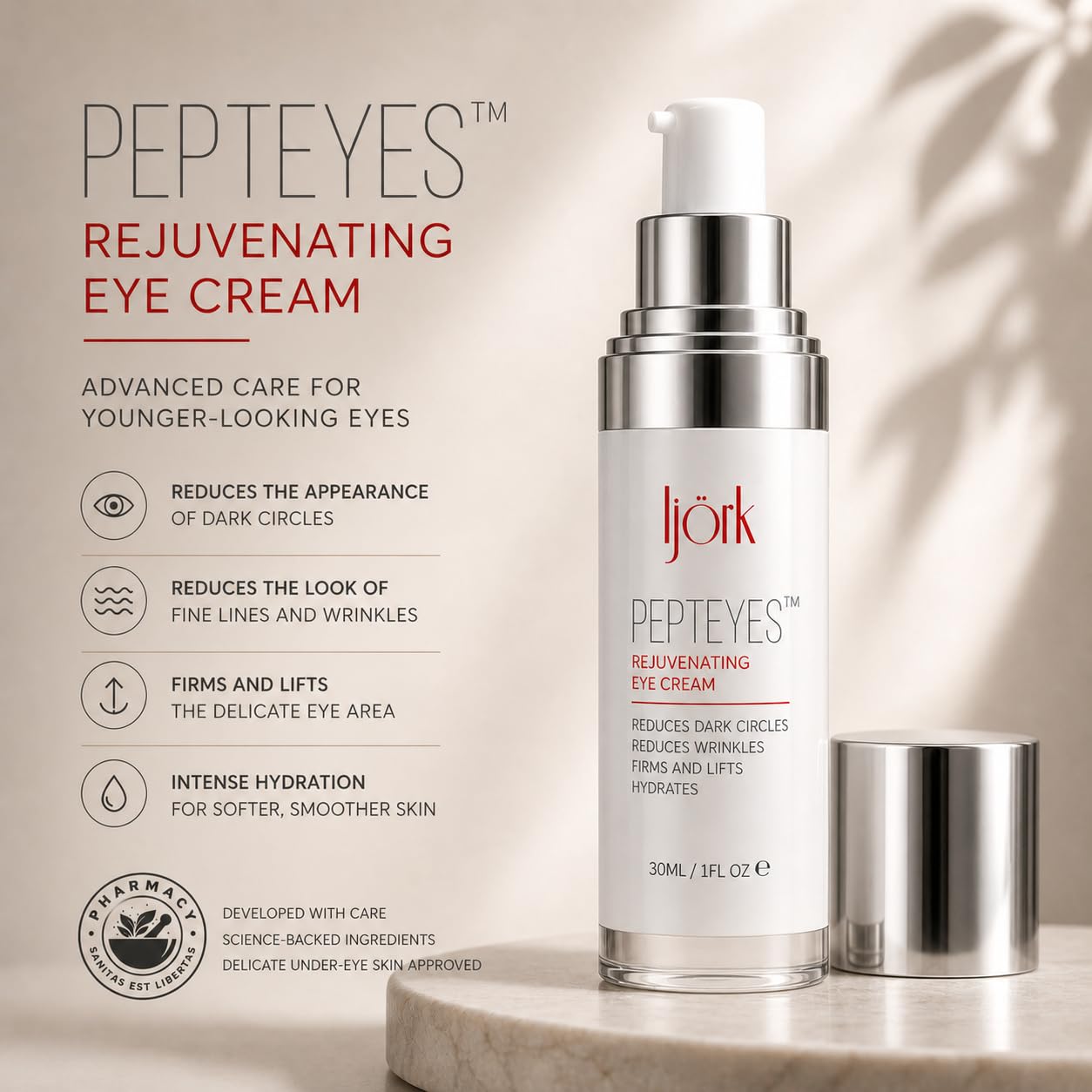 ljörk Dark Circles Under Eye Treatment | Eye Cream Anti Aging for Dark Circles, Bags Under the Eyes and Reducing Wrinkles