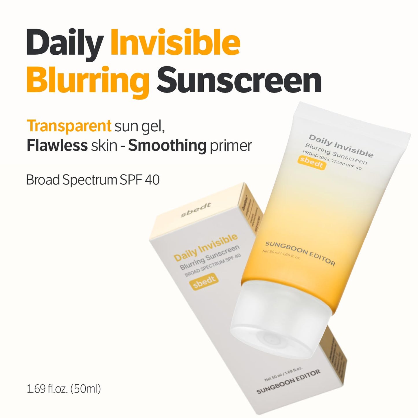 SUNGBOON EDITOR Sunscreen Duo : Hydro Booster Moisture & Daily Invisible Blurring, Non-Greasy, Weightless, Lightweight, Travel Essentials