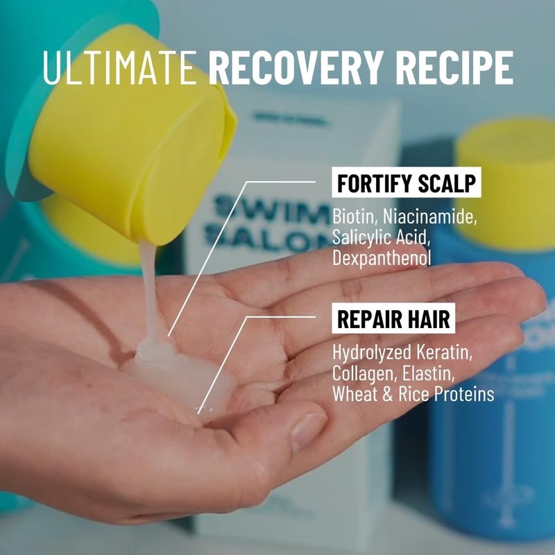 SWIM SALON Chlorine Removal Shampoo for Swimmers | Vitamin C Removes Chlorine & Prevents Hair Breakage | For Pool, Saltwater & Hard Water | Clinically Tested | Sulfate-Free, Silicone-Free (10.58 oz)