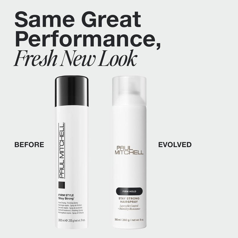 Paul Mitchell Stay Strong Hairspray, Layerable Control + Humidity Resistance, For All Hair Types, 9 oz