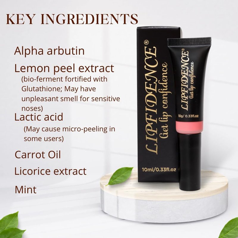 Lipfidence Lip Cream for Dark Lips - Even Out Uneven Tone with Alpha Arbutin & Licorice Extract | Soothing Mint 10ml/0.33fl.oz