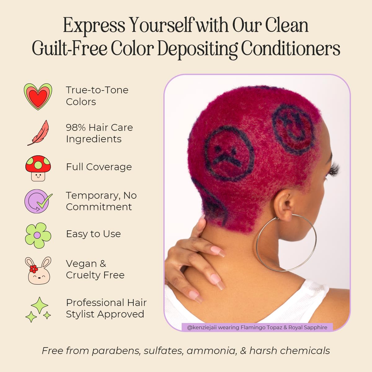 INH Hair Dye Set - Flamingo Topaz Pink & Royal Sapphire Blue | Vegan, Ammonia-Free, 6oz Color Duo