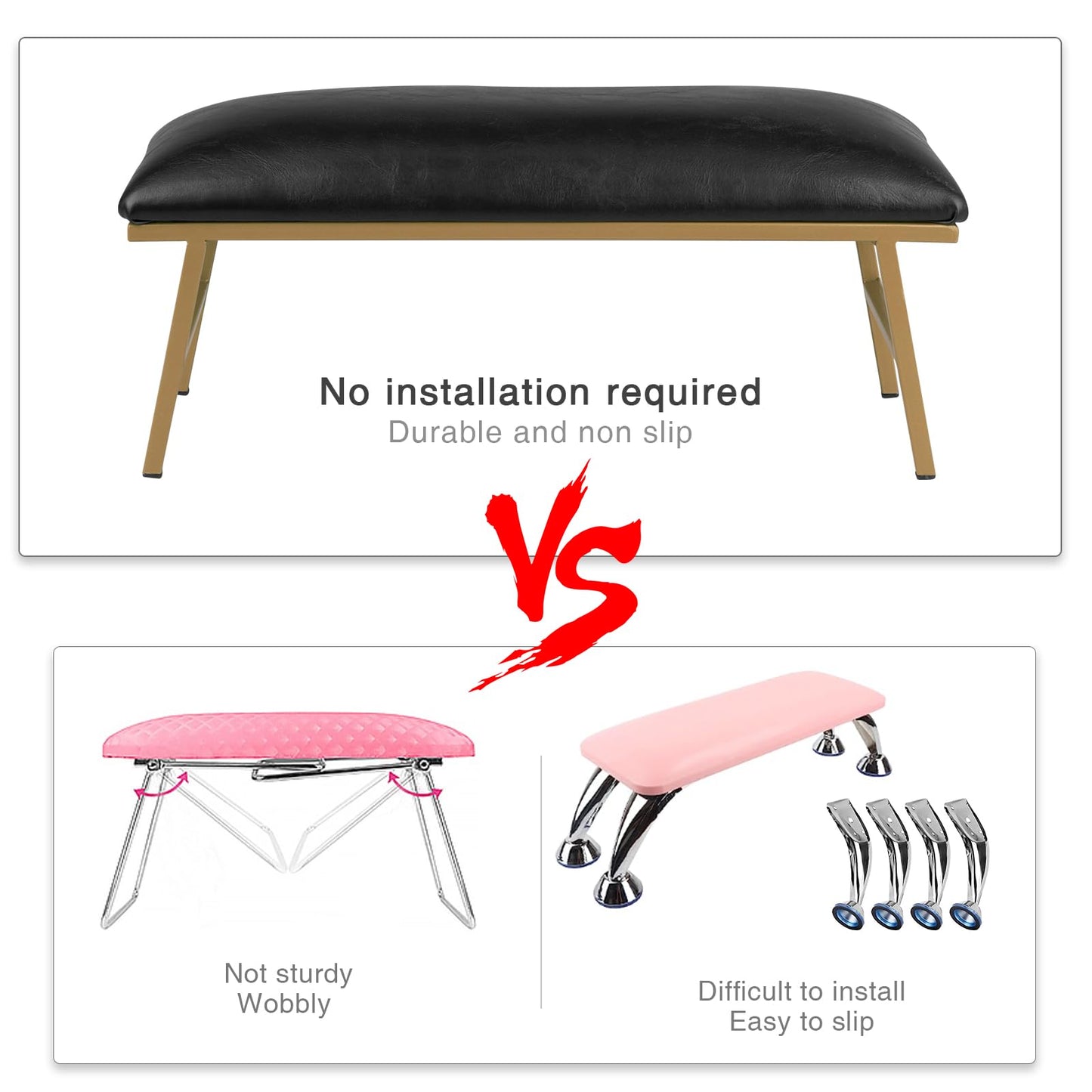 Arm Rest for Nails, Nail Arm Rest for Nail Tech with Microfiber Leather Nail Table Mat, Manicure Hand Rest Stand Nail Art Accessories Tool for Nails Tech(Marble)