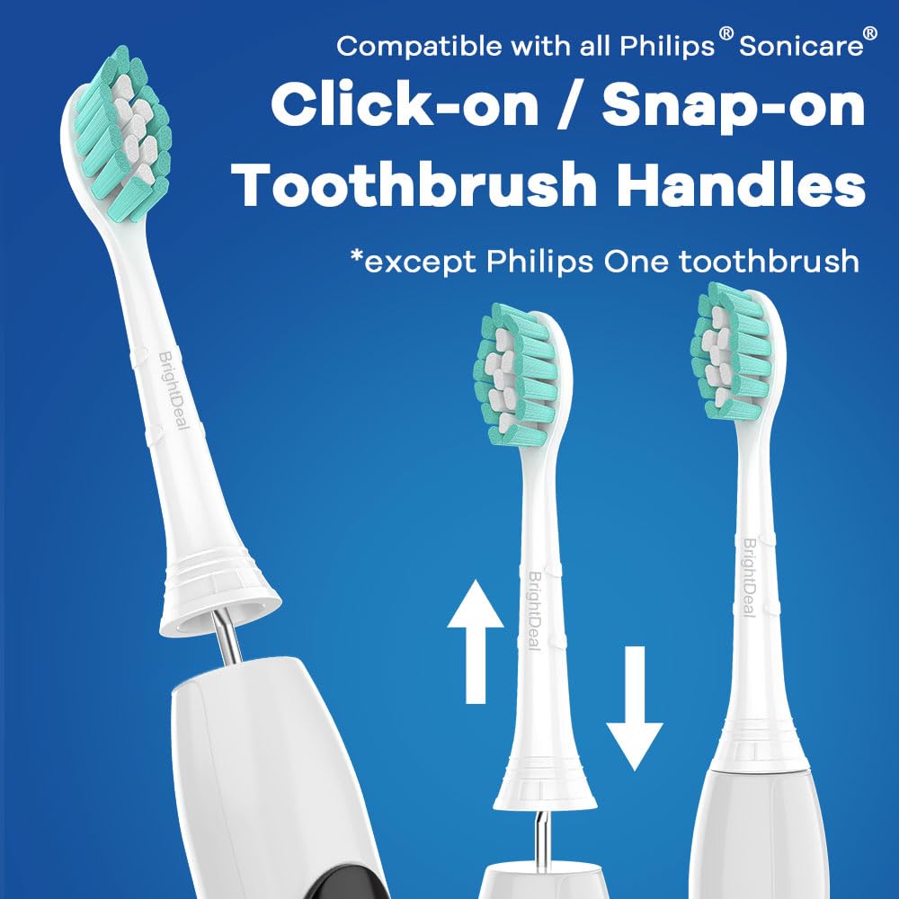 Toothbrush Heads for Philips Sonicare DiamondClean DailyClean EasyClean HealthyWhite ExpertClean W C1 C2 G2 C3 G3 W3 Sonic Electric Replacement Brush 1100 4100 5100 6100 White, 4 Pack