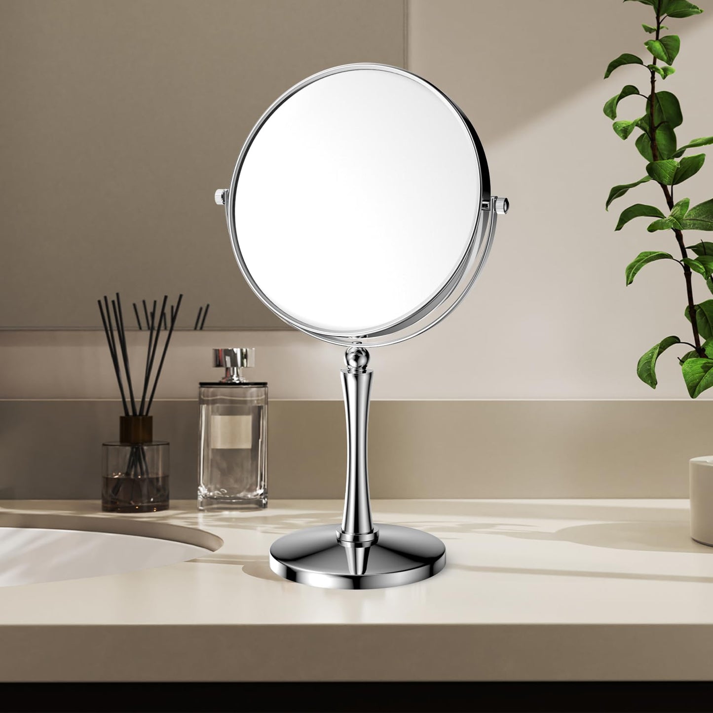 Nicesail 8' Desk Vanity Mirror, Double-Sided with 1X/7X Magnification, Makeup Mirror for Home, Hotel, Desktop