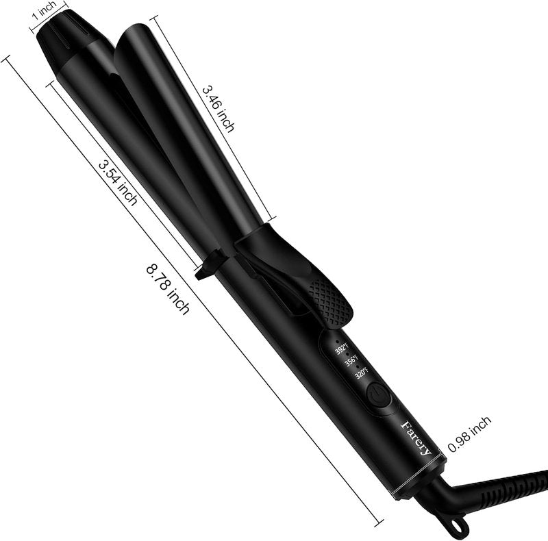 Travel Curling Iron - 1 Inch Mini Ceramic Curler with 3 Temp Settings | Dual Voltage, Auto-Off, Includes Storage Bag