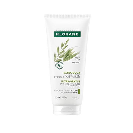 Klorane Ultra-Gentle Conditioner with Oat Milk - Sulfate-Free - Dermatologist and Pediatric Tested - Hypoallergenic, Vegan, Plant-Based Formula - High Tolerance Formula for Whole Family - 6.7 fl. oz.