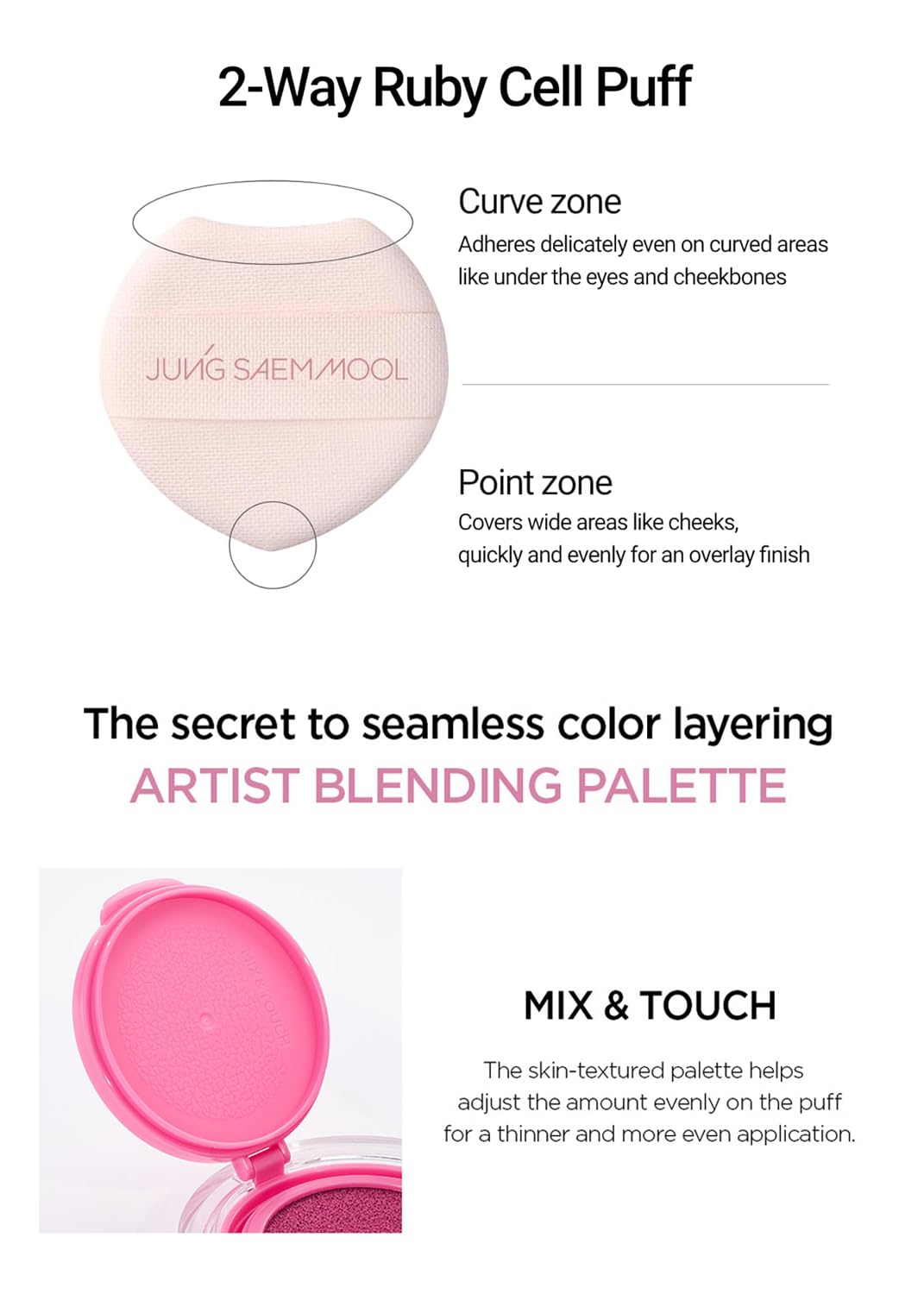JUNG SAEM MOOL Artist Cushion Blush | Easy to Blend with Puff, Buildable Liquid Blush for Cheeks with a Natural & Dewy Finish, Korean Makeup (Dewy | Rare Rose)