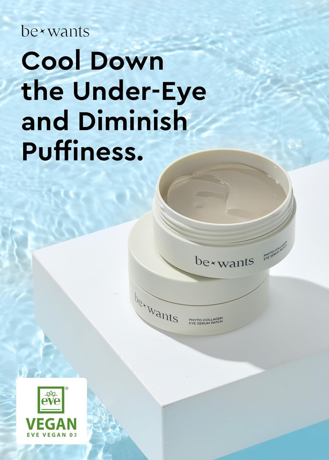 Under Eye Patches for Puffy Eyes | Korean Vegan Collagen Mask with Bamboo Water - 60 Pieces