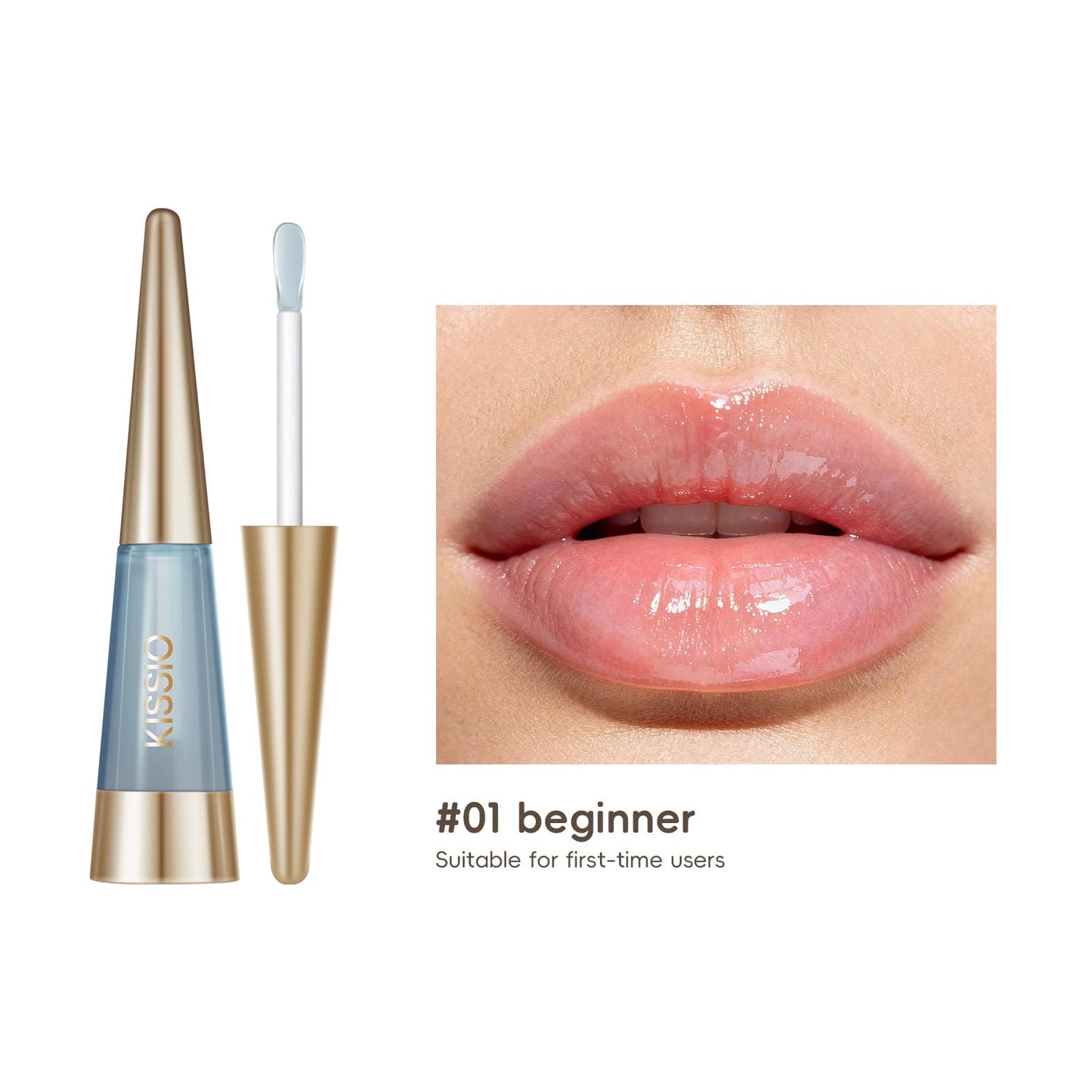 KISSIO PLUMP Lip Plumper,0.3 fl oz (9 ml),Maximum Plump with Ginger and Peptides,Extreme Lip Plumper,Hydrating and Plumping,Lips Lines Care,Lips Gloss,Beginner