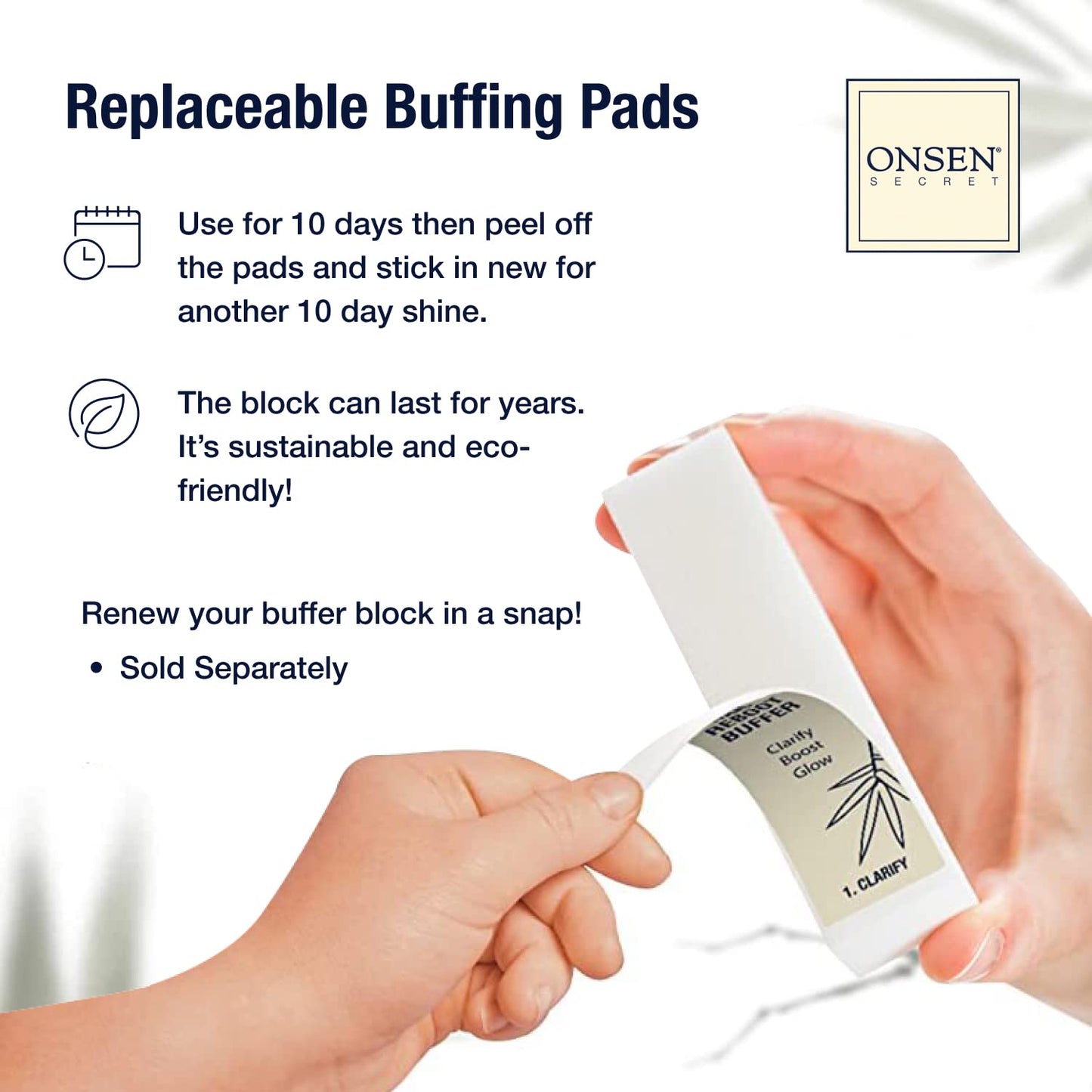 Onsen Secret Cuticle Conditioner Cream 15ml + Professional Nail Buffer Block. Cuticle Oil That Sooth, Repair & Strengthen Cuticles & Nails, 3 Way Nail Buffing Block