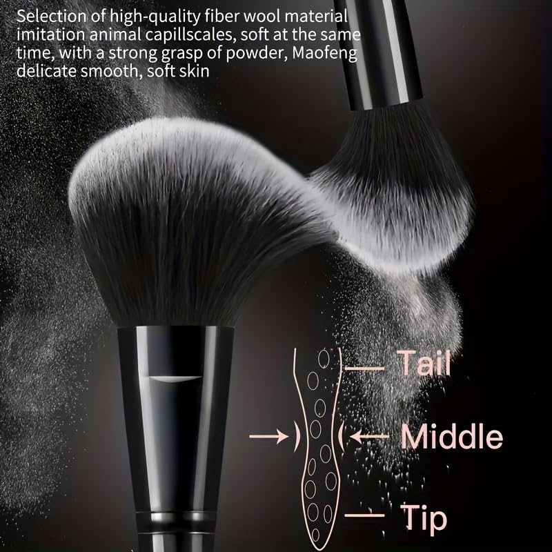 Professional 47-Piece Black Makeup Brush Set - Premium Synthetic Brushes for Blush, Foundation, Eyeshadow & Concealer | Includes Beauty Blender Sponge