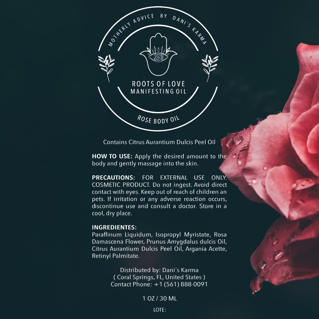 Motherly Advice: Roots of Love Manifesting Oil by Dani's Karma | Self Love, Attraction, Romance, Passion, Healing, Harmony, Soul Mate, Twin Flame