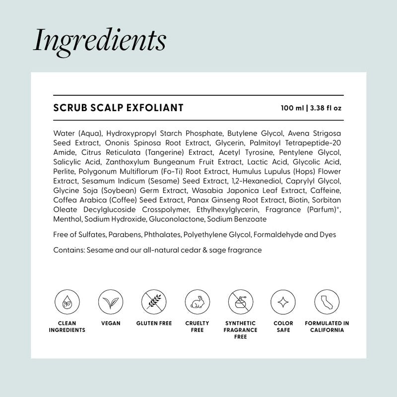 Arey Scrub Scalp Exfoliant | Salicylic, Glycolic & Lactic Acid Scalp Scrub for Buildup & Detox | Clarifying, Color-Safe, Sulfate-Free Scalp Treatment