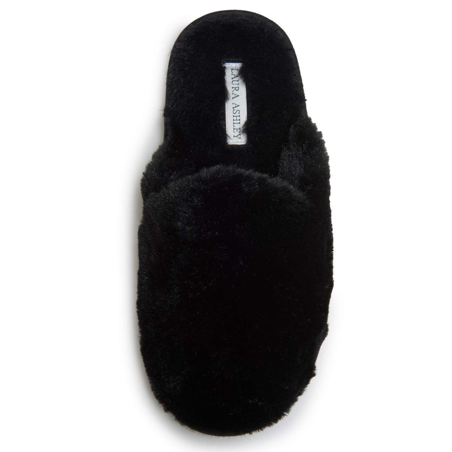 Laura Ashley Scuff Slippers, Plush Animal Print Slip-Ons for Women with Memory Foam Insole, Alpine Grey Medium
