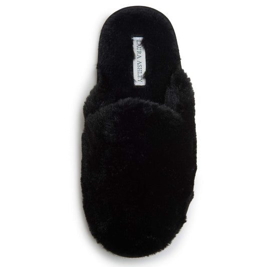 Laura Ashley Scuff Slippers, Plush Animal Print Slip-Ons for Women
