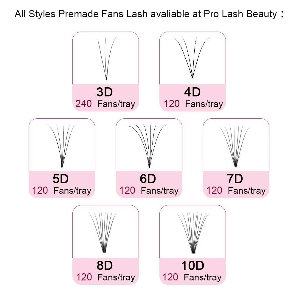 Premade Volume Eyelash Extensions 6D-C-0.07-15 Short Stem Premade Fans Eyelash Extensions 9 to 20 mm Volume Lash Extensions .07 .10 Pre made Lash Fans C D Curl (6D-C-0.07,15mm)