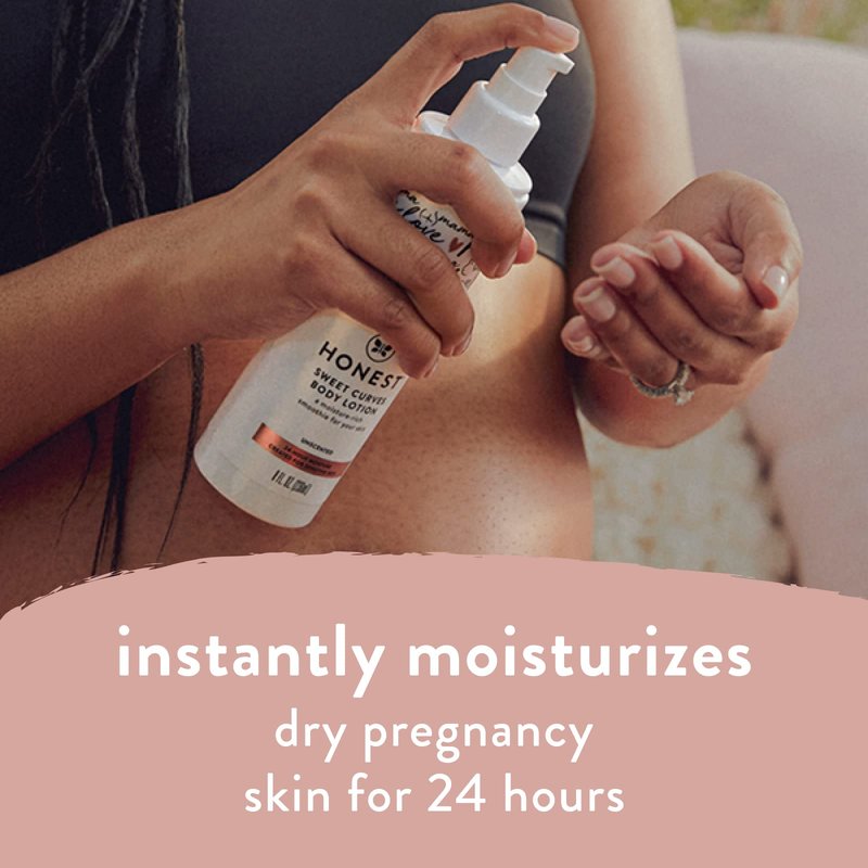 The Honest Company Mama Sweet Curves Moisturizing Body Lotion for Sensitive Baby Skin Plant-Based Shea Butter Avocado Oil 8 fl oz