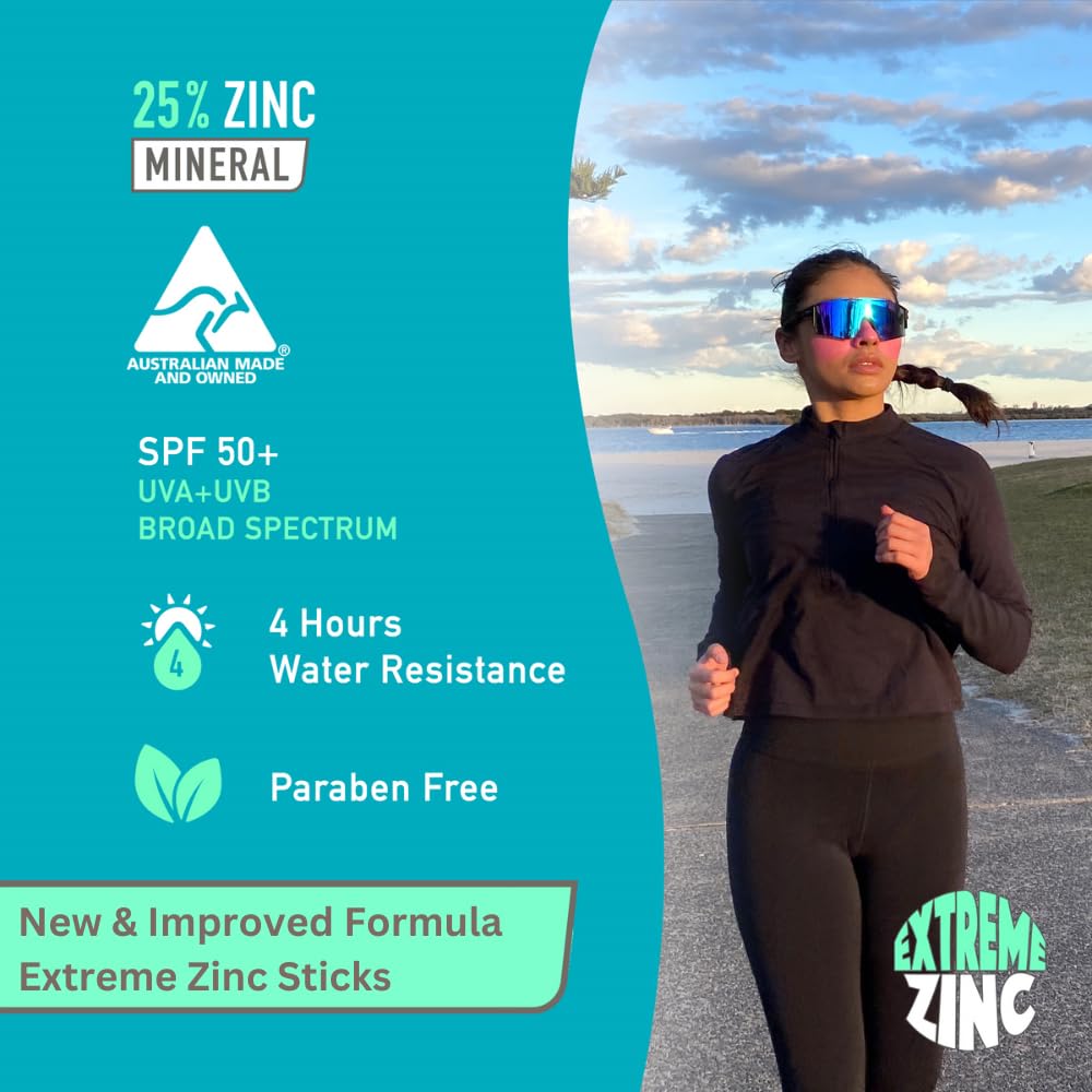 Zinc Sunscreen Stick SPF 50+ | Tinted Mineral Makeup for Face - 3-Pack Tan Bronze Coral Pink, Water-Resistant, 15g Each