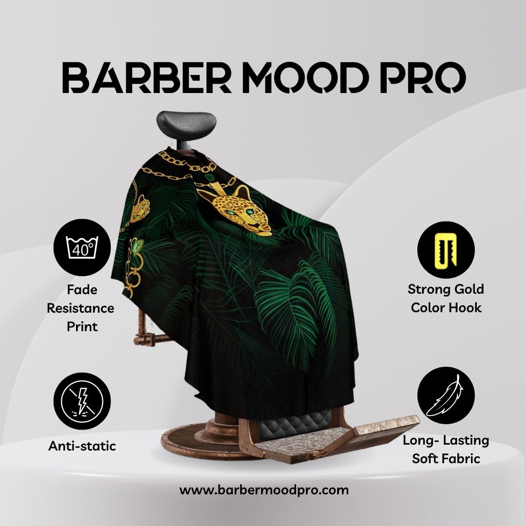 Professional Barber Cape - Hair Cutting Cape with Adjustable Neck Closure, Salon Quality Styling Cape for Hairdressers and Barbers - Forest