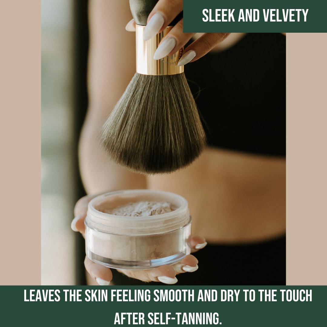 Bronze Cactus Quick-Dry Powder Kit – Post-Tan Powder & Brush | Eliminates Sticky Post-Tan Residue | Vegan, Talc-Free Formula | Hydrating, Dermatologist-Tested | Suitable Face & Body | 0.5 oz