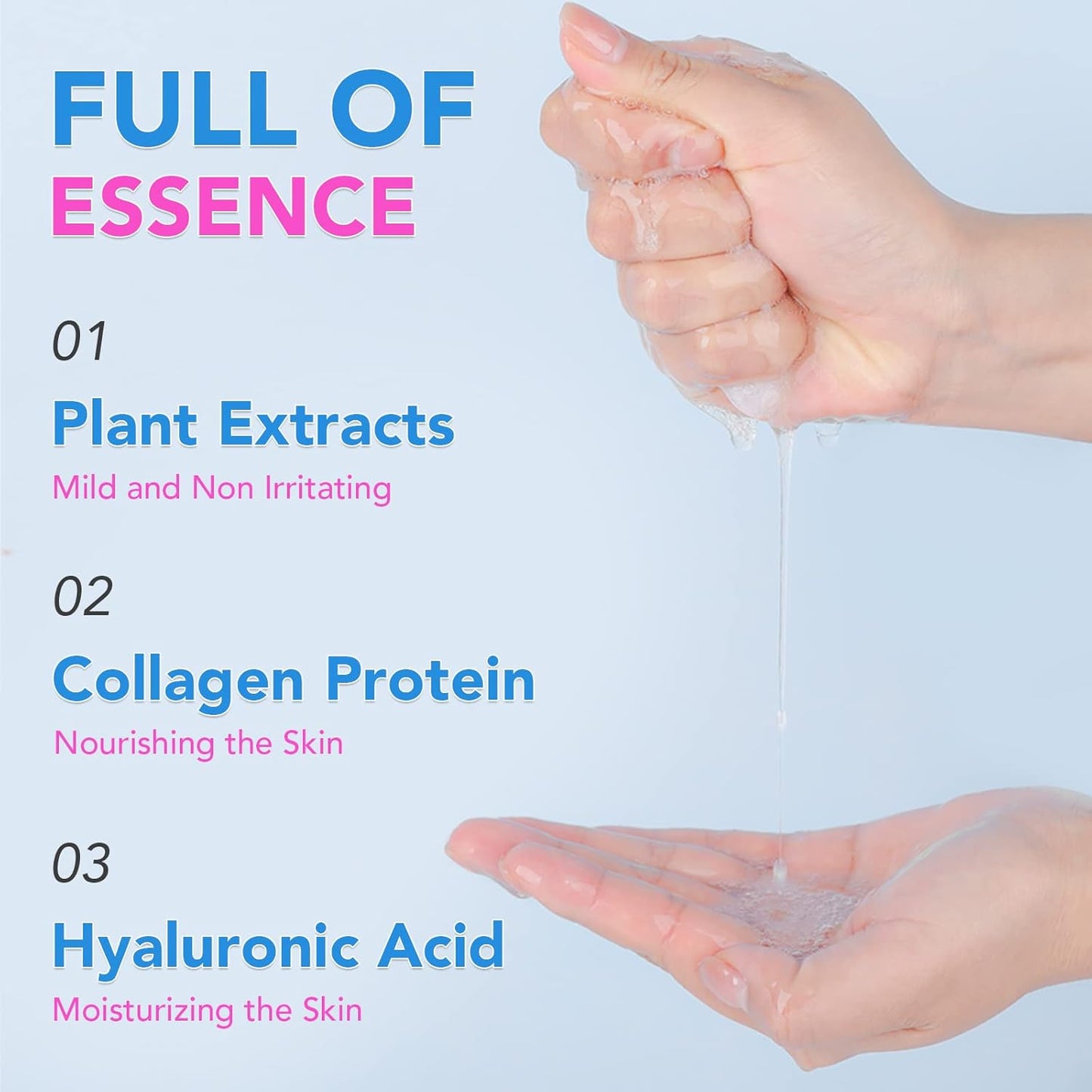 Collagen Essence Sheet Facial Masks - Moisturizing Plant Extracts | 48 Packs, All Skin Types, Korean Spa Treatment