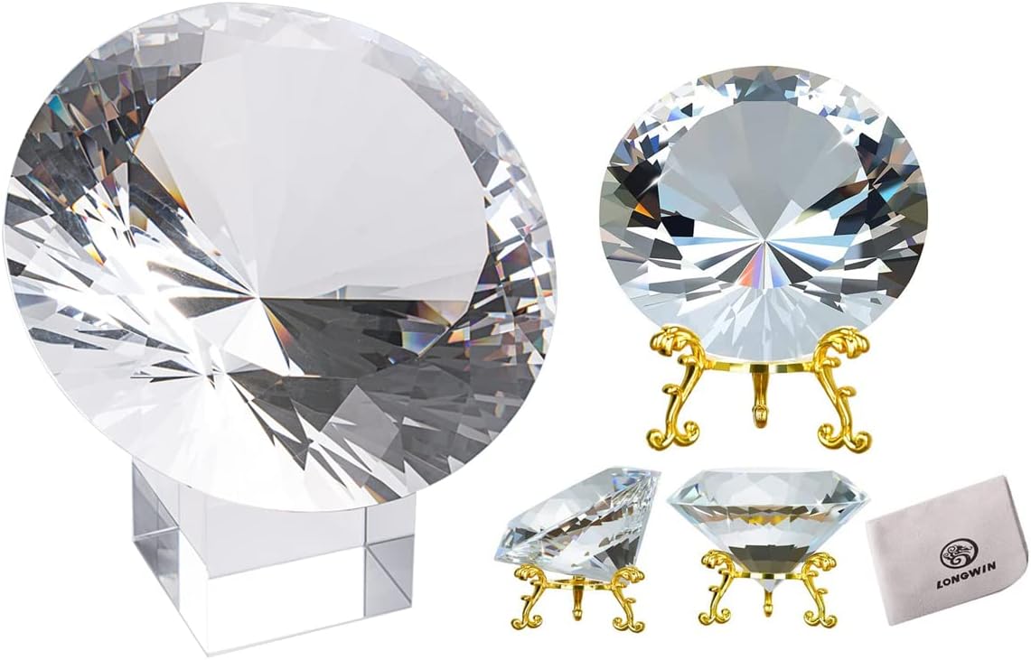 Crystal Diamond Nail Art Set - 80mm Metal Base & 120mm Crystal Base | Perfect for Stunning Nail Designs