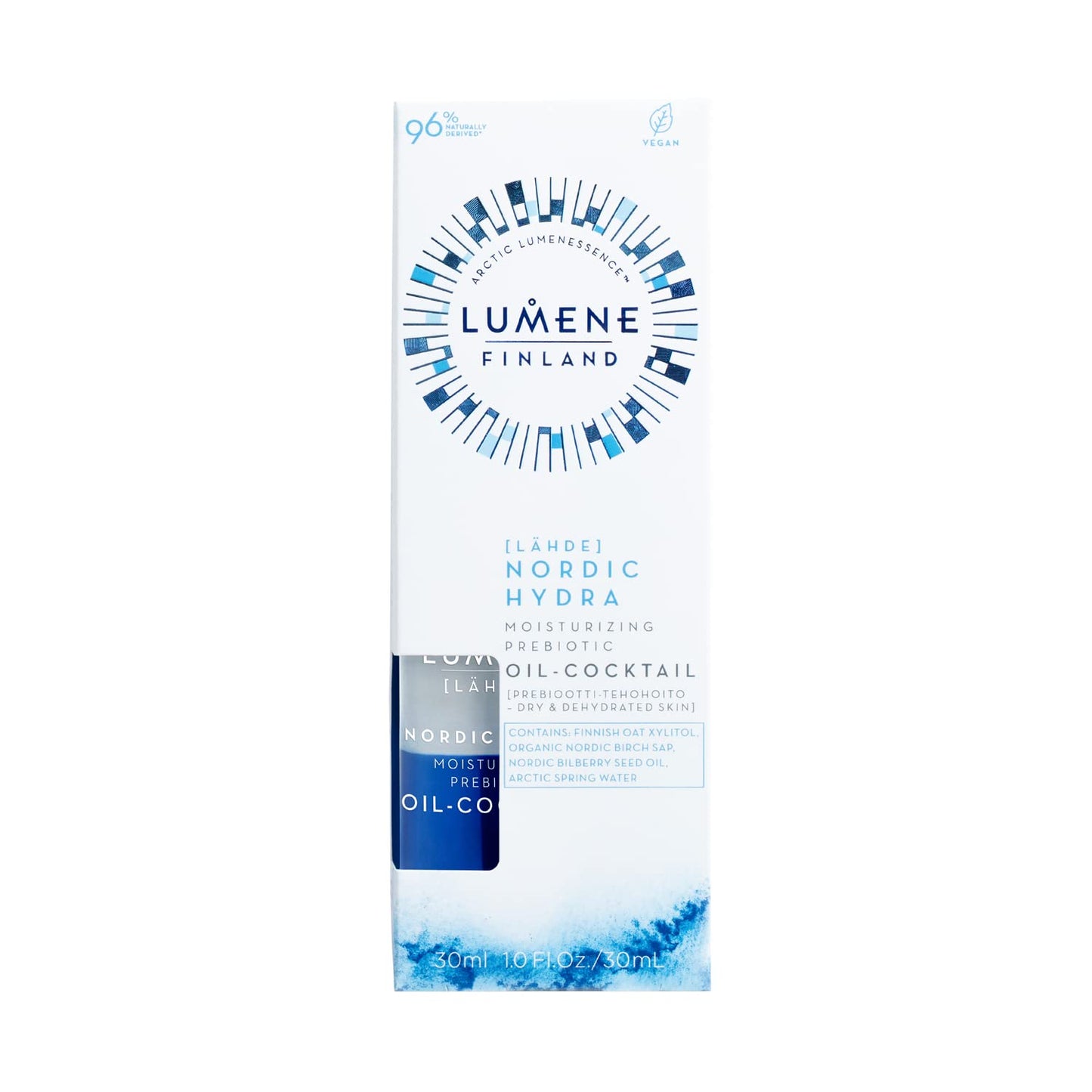 Lumene Nordic Hydra Prebiotic Oil-Cocktail - Hydrating Bi-Phase Face Oil for Dehydrated Skin | 30ml