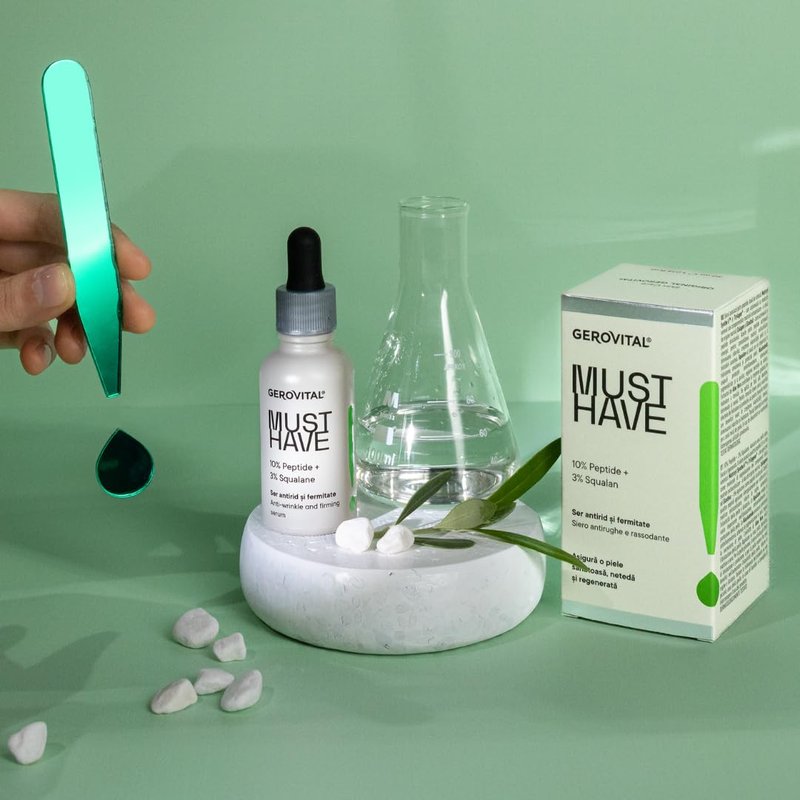 GEROVITAL MUST HAVE Anti-Wrinkle and Firming Face Serum with Collagen and Elastin, Aloe Vera Extract, Moisturizing Face Serum, 30 ml