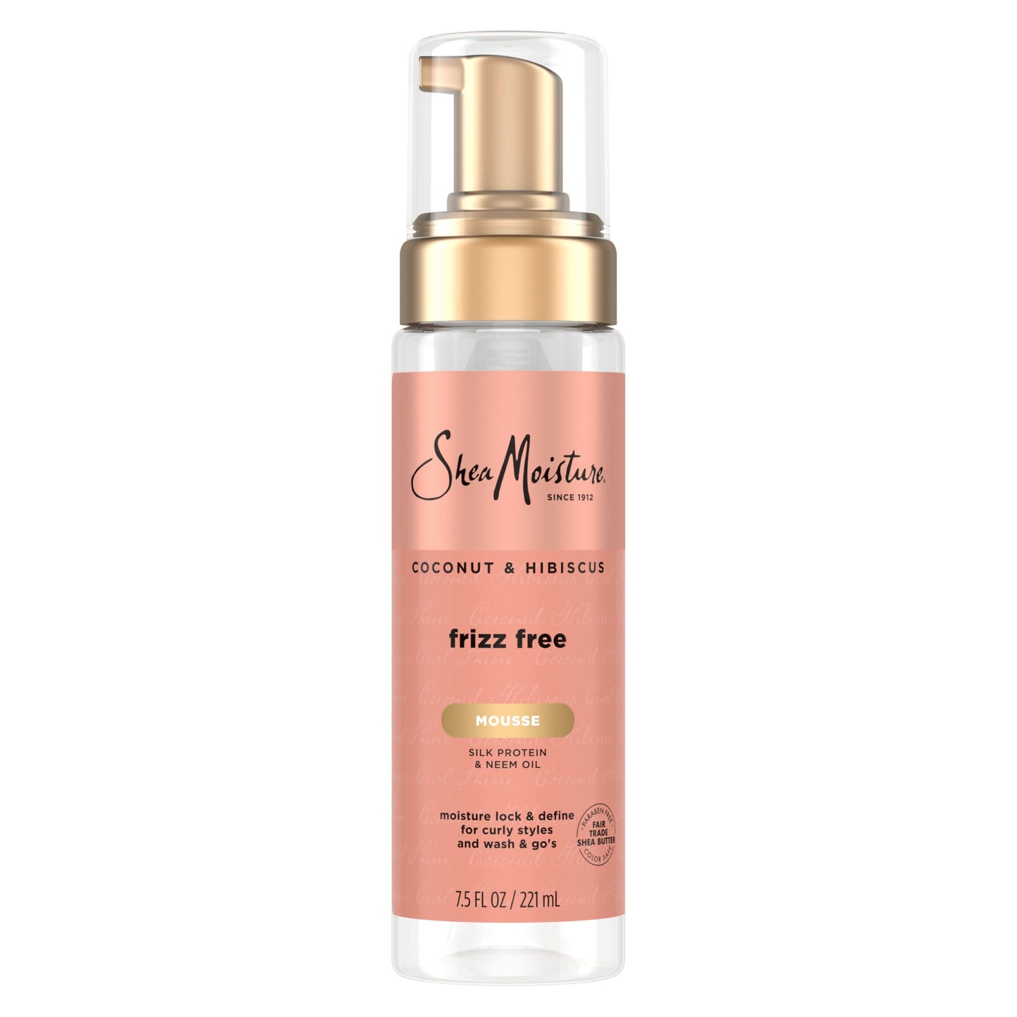 SheaMoisture Curl Mousse for Curly Hair, Coconut & Hibiscus Styling Mousse for Frizz Control & Volume, with Shea Butter, 7.5 oz