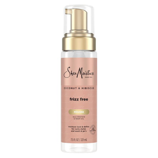 SheaMoisture Curl Mousse for Curly Hair, Coconut & Hibiscus Styling Mousse for Frizz Control & Volume, with Shea Butter, 7.5 oz