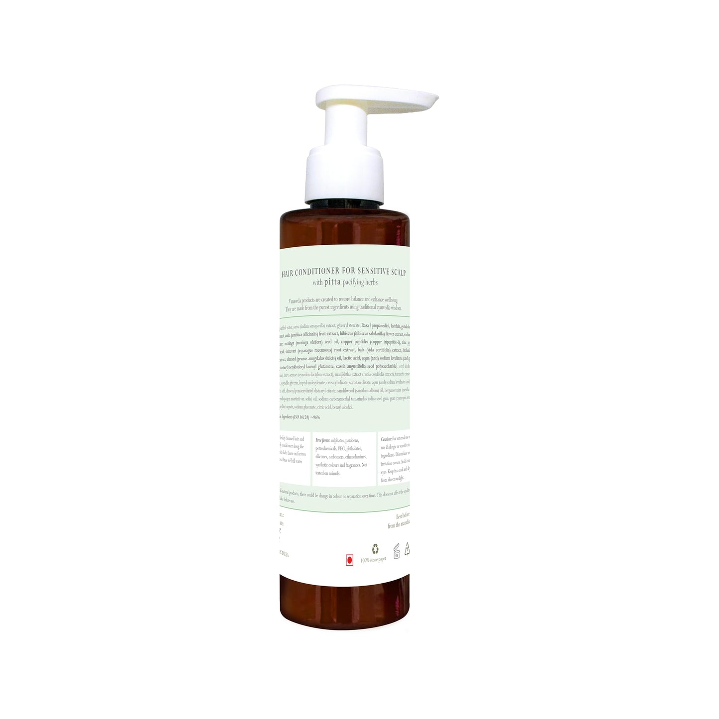 Vanaveda Hair Conditioner Pitta - Lightweight, Calming Conditioner for Sensitive Scalp & Fine Hair, Softens & Restores Shine