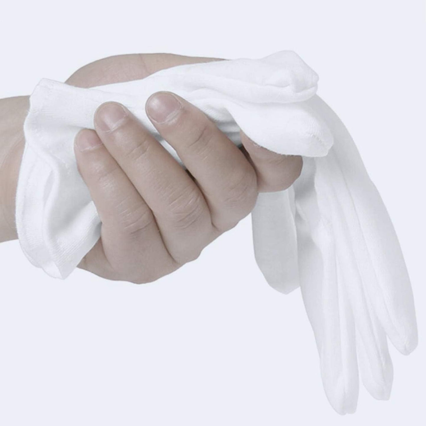 White Cotton Gloves for Eczema Relief | 6 Pairs Moisturizing Work Glove Liners