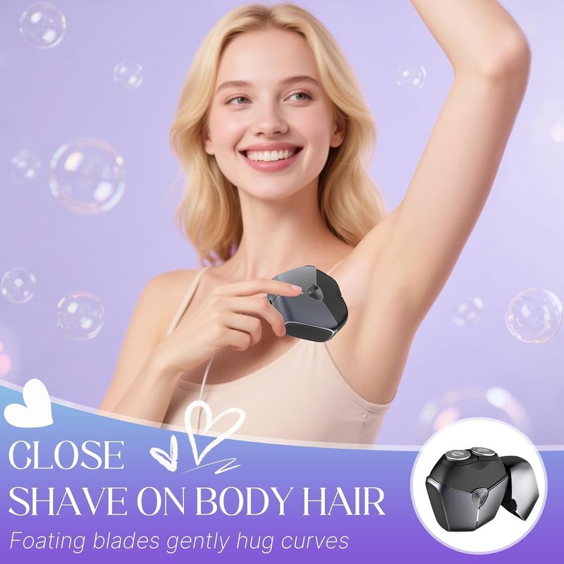 Electric Shavers for Women - Cordless Painless Leg & Facial Hair Removal | Portable Wet & Dry Trimmer